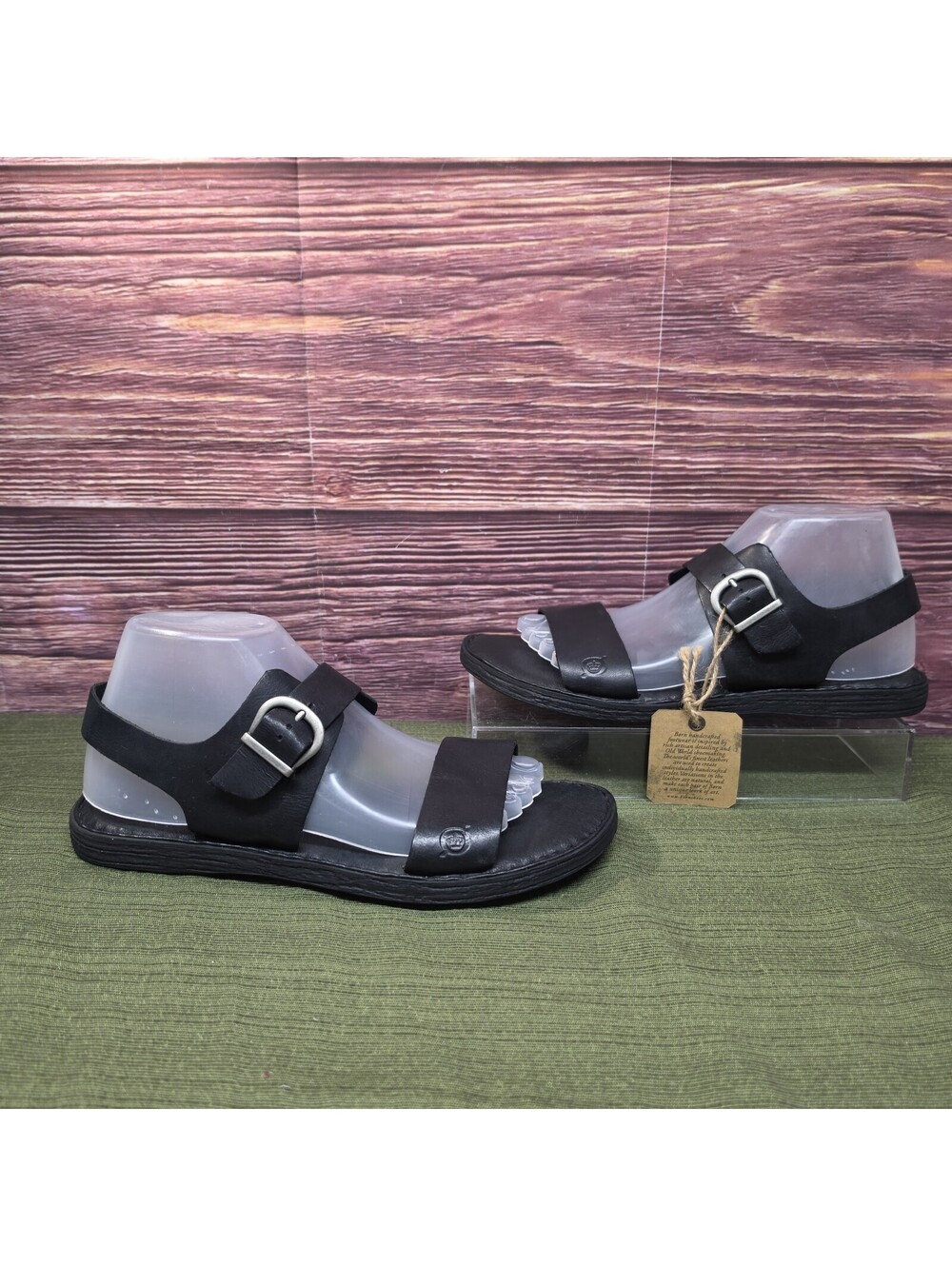 Born Selway Sheikh Black Leather Sandal Women's Size 9 New F61503